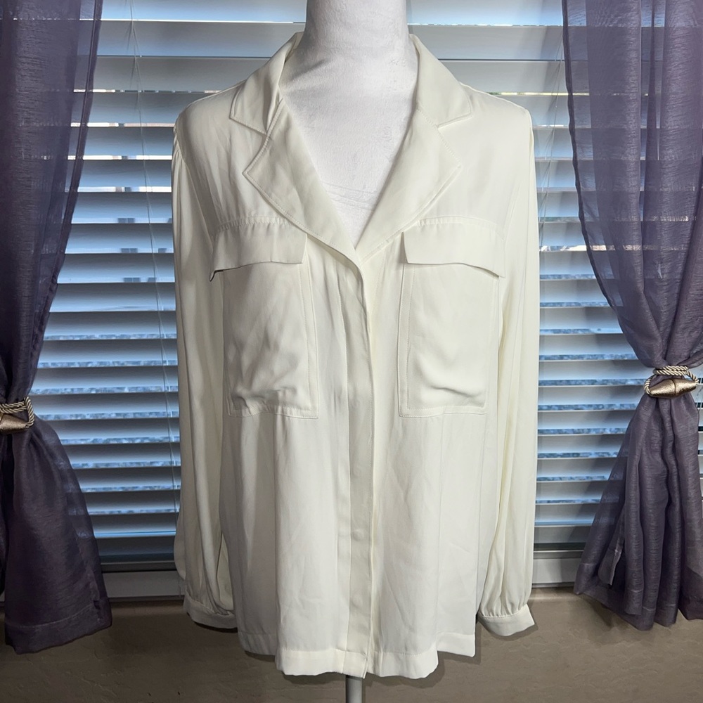 White House Black Market Cream Blouse